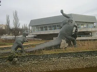Борьба бронтозавра с цератозаврами